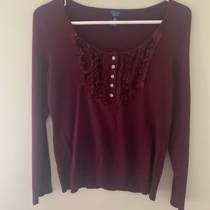 Petite Small Burgundy Chaps Sweater